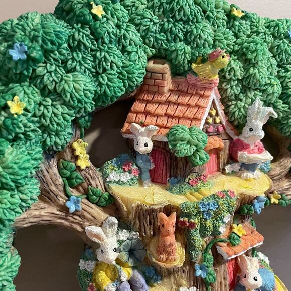 "Bunnies Tree" 3D Wall Decor, Bunny, Flowers, Easter, Spring, Eggs, Baby Nursery - Picture 2 of 14